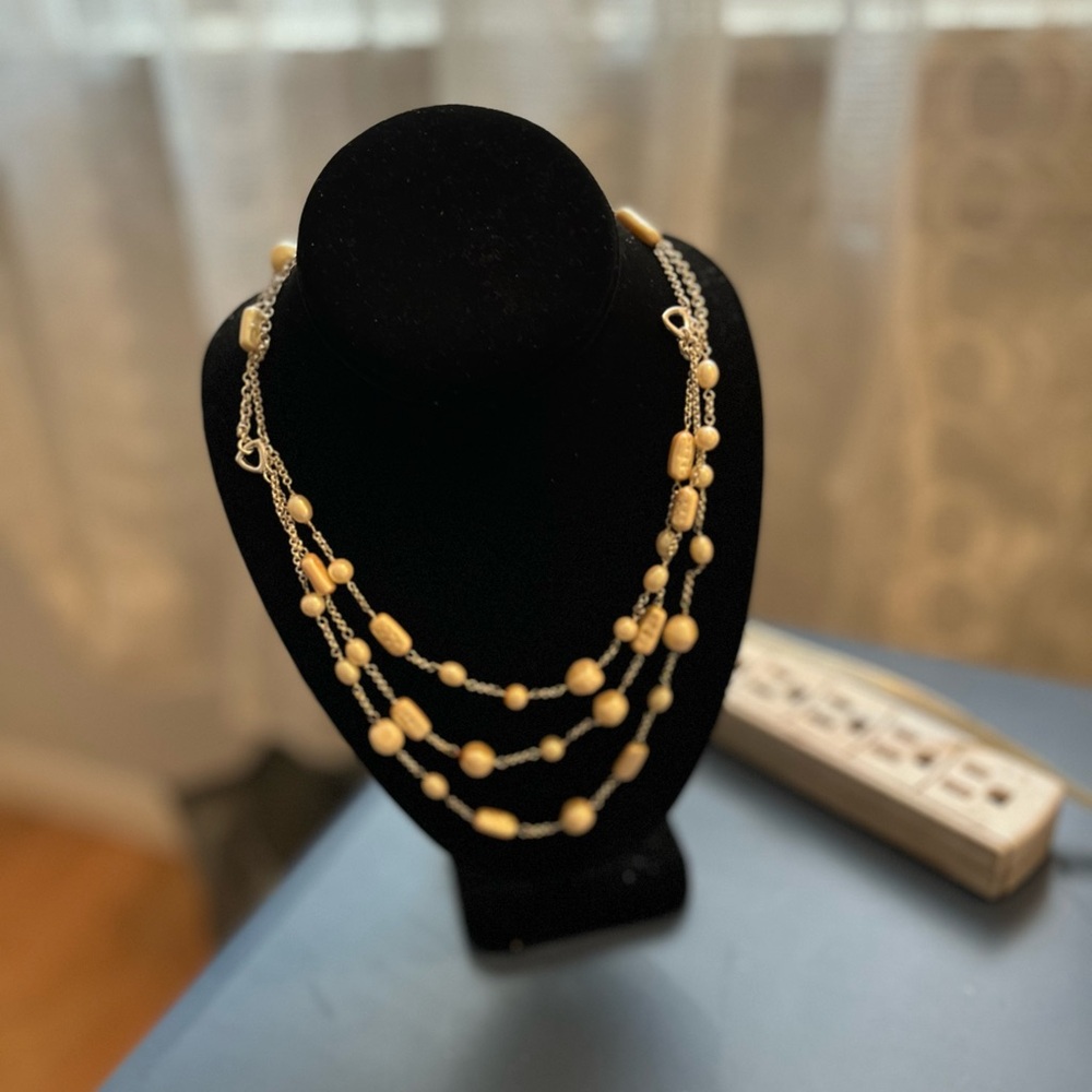 Multi-Strand Yellow Bead Necklace - Unbranded